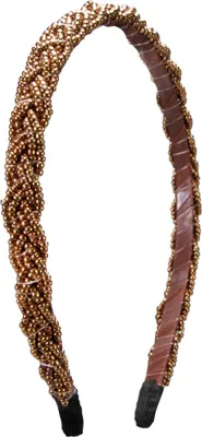 Produktbild von Perlen-Haarreif Flechtoptik gold