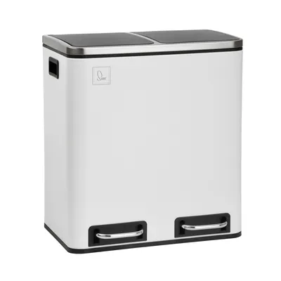 Produktbild von SVITA TM2X15  Treteimer 30 Liter 2x15L weiß Abfalleimer Mülleimer Mülltrennung Stahl