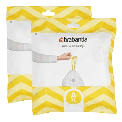 Produktbild von Brabantia Müllbeutel mit Zugband A 3L - 40 Einzelbeutel (2er Pack)