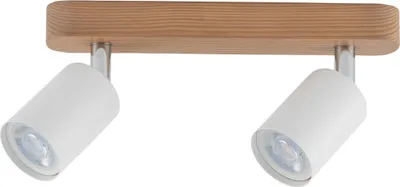 Zdjęcie produktu dla Kinkiet TOP biały jasne drewno 2xGU10x10W drewno wym:14x18x35cm IP20 TK-Lighting