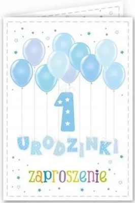 Obrázok produktu pre Pozvánka na prvé narodeniny, modrá, 1 ks.