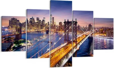 Produktbild von Bild auf Leinwand - Leinwandbild - Usa amerika new york manhattan - 125x70cm - Wand Bild - Wanddeko - Leinwanddruck - Bilder - Kunstdruck - Wanddekoration - Leinwand bilder - Wandkunst - EA125x70-2820