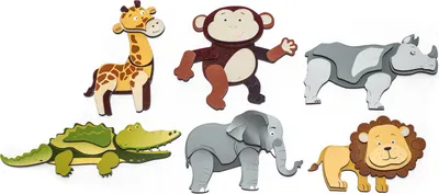 Immagine prodotto di Puzzle magnetico con animali africani, set da 6 pezzi