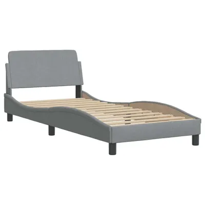 Produktbild von Bettgestell "Dover" Hellgrau 90x190 cm Stoff