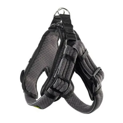 Produktbild von Hunter Geschirr Manoa Vario Quick Light XL 75-85 cm 33 mm, Mesh grau mit reflektierender Bise