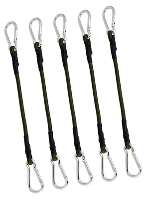 Produktbild von 5 Stück Elastische Bungee-Seile 30 cm mit Karabinerhaken, 8 mm starkes Befestigungsseil für Outdoor-Aktivitäten