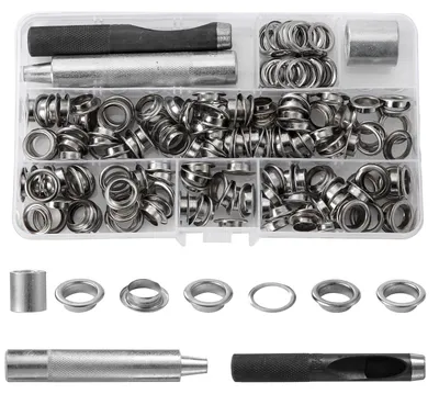 150-teiliges Ösen-Set mit Ösenzange, 10 mm Metallösen