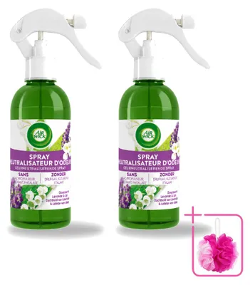 Immagine prodotto di 2 flaconi di spray per ambienti Air Wick Active Fresh, profumo Lavanda e Gelsomino, capacità 237 ml - confezione risparmio - 2 pezzi
