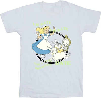Produktbild von Disney - "Alice In Wonderland I'm Late" T-Shirt für Herren BI10310 (3XL) (Weiß)