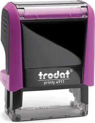 Produktbild von trodat Textstempelautomat Printy 4911, 4-zeilig, Gehäuse fuchsia, Stempelkissen schwarz, e Stempelplatte mit Ihrem Wunschtext