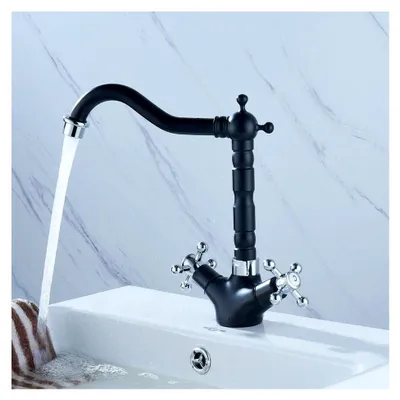 Produktbild von Retro Einhebelmischer Wasserhahn für Küche und Bad in Schwarz