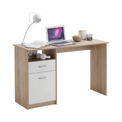 Zdjęcie produktu dla Biurko Z Szufladą, 123 X 50 X 76,5 Cm, Dąb I Biel Lumarko!