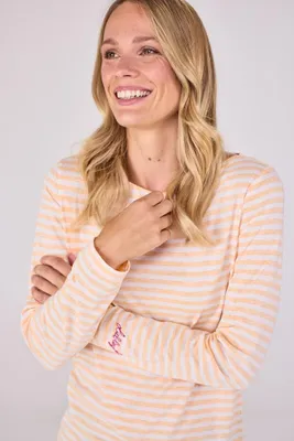 Produktbild von Streifenpullover für Damen in orange