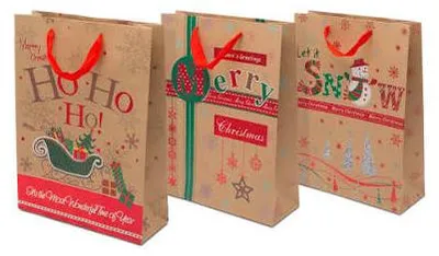 Produktbild von Weihnachtsgeschenkbeutel, 31 x 23 x 11 cm, 12 Stück