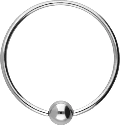 Produktbild von Intim-Piercing, Septum Piercing Chirurgenstahl Klemmkugelring Farbe: Silber + Kugelgröße: 6mm Innendurchmesser: 26mm + Stabstärke: 1,6mm