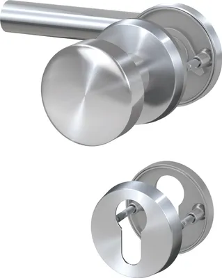 Produktbild von BASI - Rosetten-Wechsel-Garnitur - ZB 3200 - Edelstahl - L-Form rechts- Lochung: Profilzylinder - 7308-2298