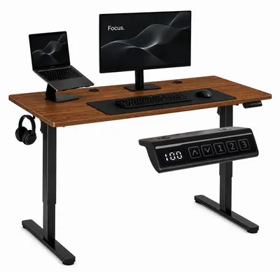 Obrázek produktu pro Elektrický psací stůl 120x60 cm výškově nastavitelný 72–118 cm tmavý dub ModernHome