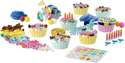 Produktbild von LEGO 41926 DOTS Cupcake Partyset mit 8 Cupcakes, Geburtstagsgeschenk für Kinder, Bastelset, Kreativset
