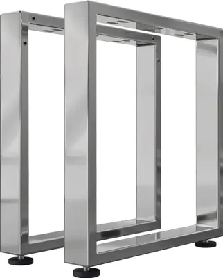 Produktbild von 2er-Set MORENA | Tisch Kufe | Edelstahl | B58xH73cm | U Tischgestell TischKufe, Tischfuß Kufe