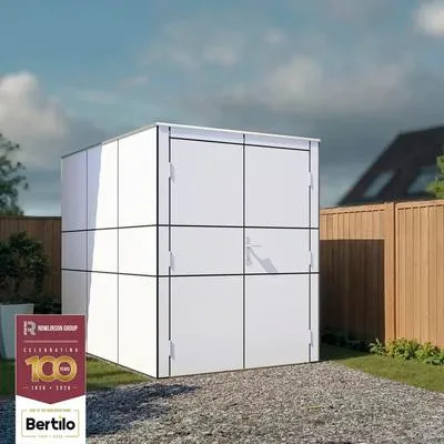 Obrázok produktu pre Drevený záhradný domček Bertilo HPL Design Bike Port 155 x 229 cm biely