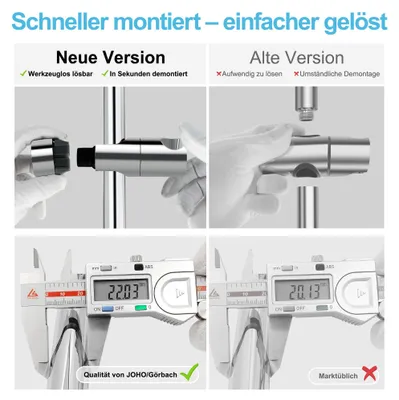 Produktbild von Görbach Duschset - Duschstange mit Duschkopfhalterung, Edelstahl, 70cm, Chrom