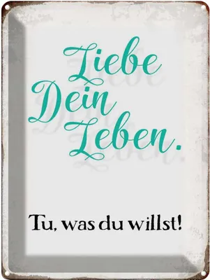 Produktbild von vianmo Blechschild 40x30 cm liebe dein Leben tue was willst Spruch Zitat