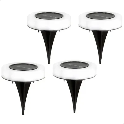 Produktbild von Aktive Packung Mit 4 Außen-solar-scheinwerfern Mit Warmweißem Led-licht Und Gartenleuchtturm Silber  Silber One Size