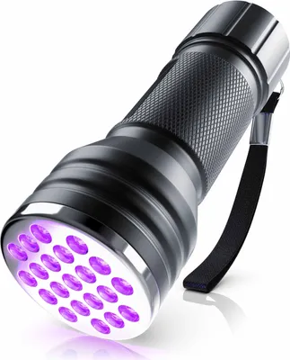 Produktbild von Brandson UV Taschenlampe, Schwarzlicht Handlampe, Bernsteindetektor, Mini Ultraviolett Leuchte 21x LEDs