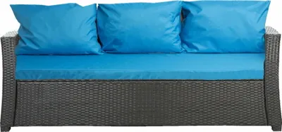 Obrázok produktu pre Vankúše na záhradnú pohovku s polirattan 160x660x7/3*56x50cm | Ratanový vankúš na záhradnú pohovku Modrá | záhradné vankúše na 3 miestnej lavici