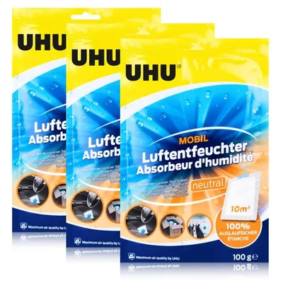 Produktbild von 3x UHU Air max Luftentfeuchter mobil mit Auslaufschutz für Auto, Wohnwagen uvm.