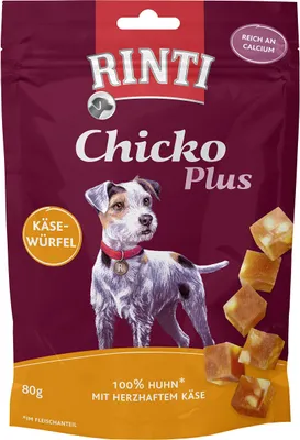 Obrázok produktu pre Rinti 80gx12 Chicko Plus Syrové kocky a kuracie mäso