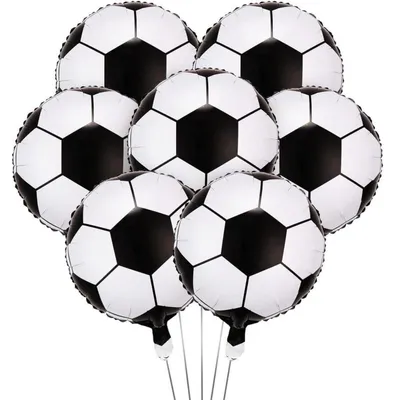 Productafbeelding van Ballonnen, folieballonnen, 45 cm (18 inch), 12 stuks, WK-feest, kinderfeest, voetbal