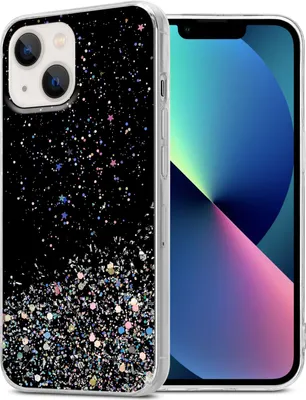 Produktbild von Cadorabo Hülle für Apple iPhone 14 Schutz Hülle in Schwarz Handyhülle TPU Etui Glitter Cover Case Glitzer