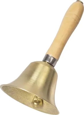 Produktbild von 15 cm große Handglocke mit Holzgriff – zum Servieren, für Unterhaltung, in der Schule und als Weihnachtsdekoration