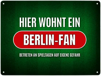 Produktbild von Hier wohnt ein Berlin-Fan Metallschild XXL