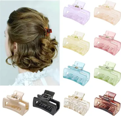 Produktbild von Kleine Haarspangen Damen Bunt 10er Pack Haarklammer Set 4 CM Mini Haarspange Eckig