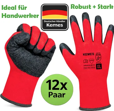 Produktbild von Arbeitshandschuhe Herren 12x Paar Größe 9/L Montagehandschuhe Stabile und Robust Arbeits Handschuhe für Handwerker Baustelle Mechaniker Werkstatt KFZ