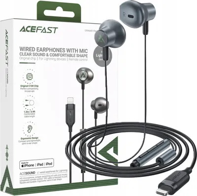 Obrázok produktu pre Acefast In-Cable slúchadlá s Lightning 1,2M Loud Black