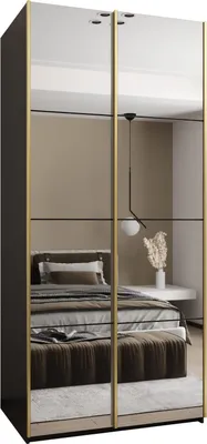 Produktbild von MEBLE KRYSPOL LUX 2 Schrank - 245,5x100x64cm - Schwarz, Schwarz, Gold