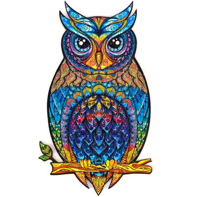 Produktbild von UNIDRAGON Charming Owl 15 x 26 cm 101 Teile Holz-Puzzle