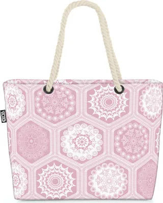 Produktbild von VOID Hexagon Muster Dekoration Strandtasche Shopper 58x38x16cm 23L XXL Einkaufstasche Tasche Reisetasche Beach Bag