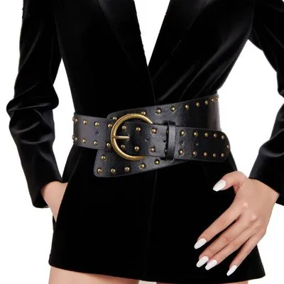 Produktbild von Leather Waist Belt für Frauen mit Western-Design und Goth-Stil