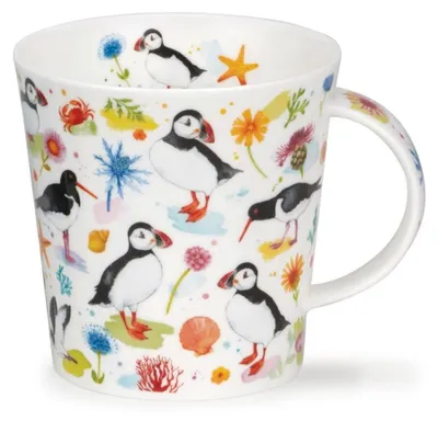 Feinbone-China-Mok Papageitaucher & Austernfischer 0,48 l