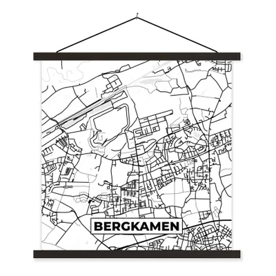 Produktbild von MuchoWow® Textilposter Karte - Mountain Champlain - Stadtplan 90x90 cm mit schwarzem Rahmen - Magnetisches
