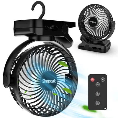 Image de Ventilateur USB, ventilateur de table - Batterie 8 000 mAh - Portable - Avec télécommande - Compact