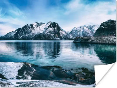 Produktbild von MuchoWow® Poster Wasser - Berge - Natur 120x90 cm - Wandbild