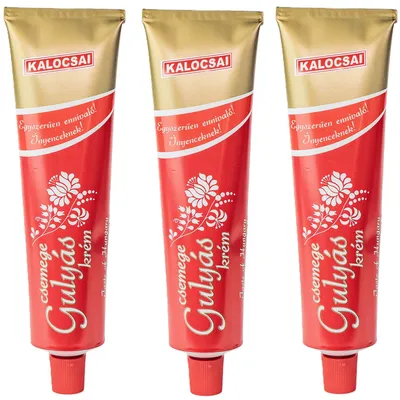 Produktbild von Kalocsai Csemege Gulaschcreme Mild 3er Pack (3x160g) Tube – Original Ungarische