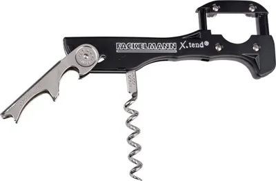 Produktbild von Fackelmann Kellnerkorkenzieher X-TREND, Weinflaschenöffner mit Folienschneider, Kapselheber (Farbe: Silber)