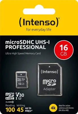 Immagine prodotto di Intenso 3433470 Intenso microSDHC           16GB Class 10 UHS-I Professional