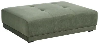 Produktbild von BELIANI Ottomane Grün Stoff Gepolstert Gesteppt 125 x 96 cm Rechteckig mit Niedrigen Beinen Modern Wohnzimmer Ausstattung Möbel Fußhocker Hocker